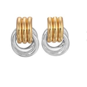 NWT HEAVEN MAYHEM Mixed Metal Double Knot Earrings